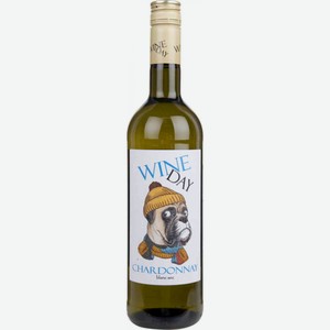 Вино Wine Day Chardonnay белое сухое 12 % алк., Россия, 0,75 л