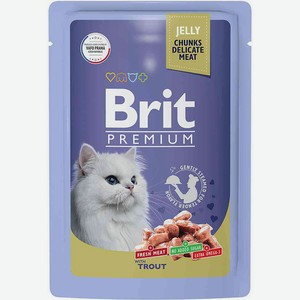 Влажный корм для взрослых кошек Brit Premium Форель в желе, 85 г