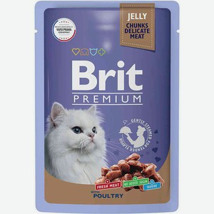 Влажный корм для взрослых кошек Brit Premium Ассорти птиц в желе, 85 г