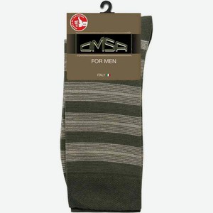 Носки мужские Omsa Style 504 в полоску цвет: хаки, 42-44 р-р