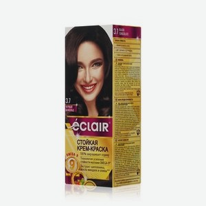 Стойкая крем - краска для волос с маслами Eclair Omega-9 3.7 Черный шоколад