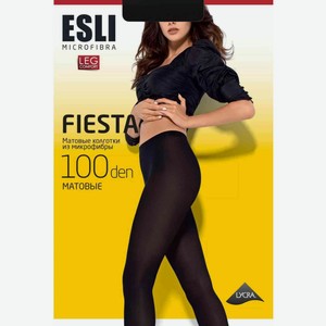Колготки женские Esli Fiesta матовые микрофибра цвет: nero/чёрный, 100 den, 4 р-р