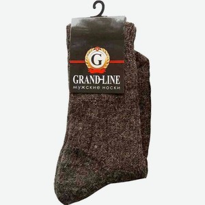Носки мужские тёплые Grand Line шерсть цвет: коричневый меланж, 29 (43-44) р-р