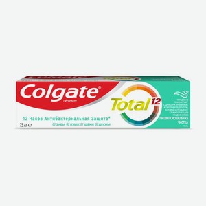 Зубная паста Colgate 75 мл Total 12 Профессиональная чистка (гель) комплексная антибактериальная