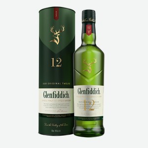 Виски шотландский Glenfiddich Speyside Single Malt 12 y. o., 0.7 L в тубе