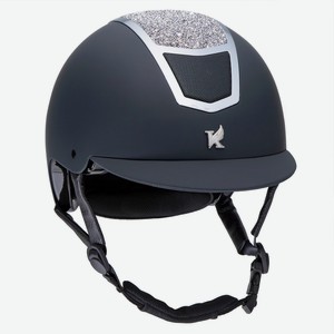 Шлем для верховой езды с регулировкой SHIRES Karben  Valentina , обхват головы 56-58 см, черный/серебро (Великобритания)