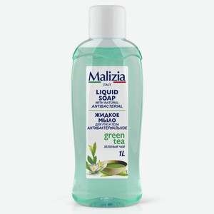 Мыло жидкое для рук и тела Malizia Зеленый чай антибактериальное, 1л Италия