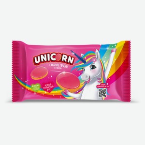 Печенье Unicorn сахарное в глазури с клубникой, 105 г