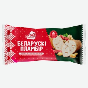 БЗМЖ Мороженое Беларускi пламбiр ванильн. с арахисом в/ст 80 г