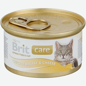 Консервы Brit для кошек курица-сыр, 80г Таиланд