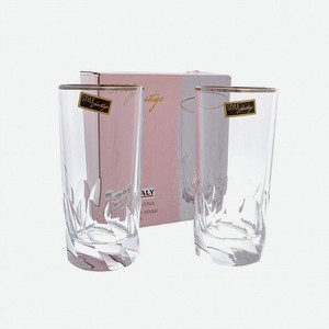 Набор стаканов для воды хрустальное стекло Style Prestige 2шт 360мл платина Италия