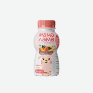 Йогурт питьевой с клубникой и бананом 2.5% Мама Лама