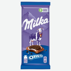 Шоколад молочный Milka Oreo с печеньем, 92 г