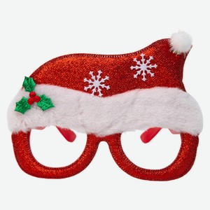 Очки Santa s World карнавальные новогодние с колпаком красные 14,5*11,5см арт.CRNVL153