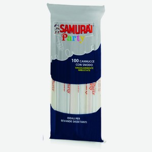 Соломинки для питья 100 шт индивидуальной упаковке Samurai