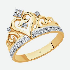 Кольцо SOKOLOV Diamonds из золота в виде короны 1011450, размер 18