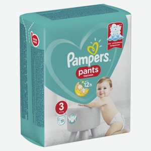 Подгузники-трусики Pants для мальчиков и девочек Midi (6-11кг) Упаковка 19 штук Pampers