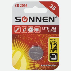 SONNEN Батарейка Lithium, CR2016 1