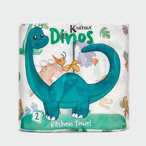 KARTIKA Полотенца бумажные кухонные  Динозавры  2 слоя 2
