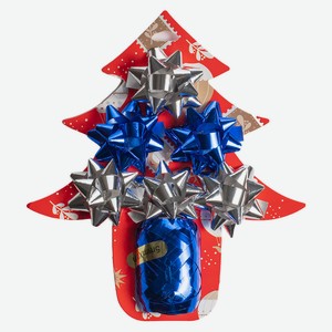 Набор украшений Santa s World д/подарков Звезды и лента 7шт голубой арт.HE2323-295