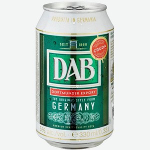 Пиво ДАБ, светлое 0,5л ж/б