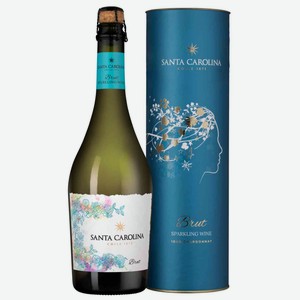 Вино игристое Santa Carolina белое брют в подарочной упаковке 12 % алк., Чили, 0,75 л