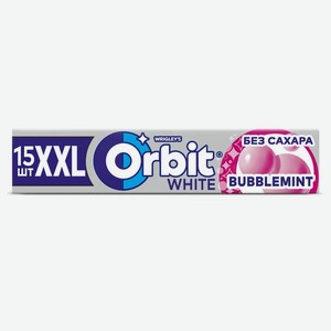 Резинка жевательная Orbit White XXL Bubblemint без сахара, 20,4 г