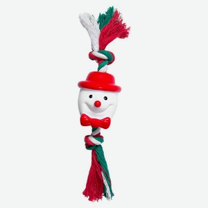Игрушка для собак Triol New Year Снеговик с веревкой, 5,5х22 см