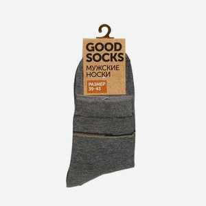 Мужские однотонные носки Good Socks Цветные полоски Темно-серый р.39-43