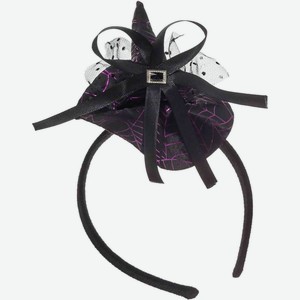 Ободок маскарадный B&H Шляпка ведьмы цвет: чёрный/белый, 13,9×13,9×1,9 см