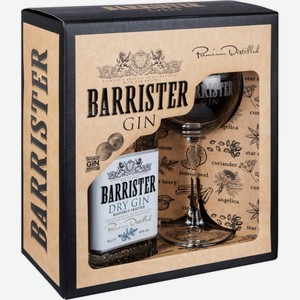 Джин Barrister Dry и бокал в подарочной упаковке 40 % алк., Россия, 0,7 л