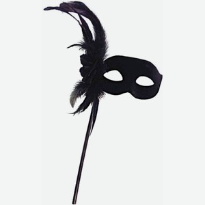 Маска карнавальная Батик на ручке Тёмная ночь цвет: чёрный