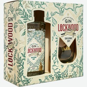 Джин Lockwood Original Dry + бокал в подарочной упаковке 40 % алк., Россия, 0,5 л