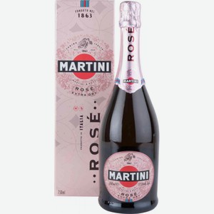 Вино игристое Martini Rose Extra Dry в подарочной упаковке 11,5 % алк., Италия, 0,75 л