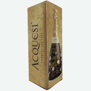 Вино игристое Acquesi Asti белое сладкое в подарочной упаковке 7 % алк., Италия, 0,75 л