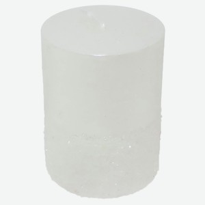 Свеча Actuel Столбик белая с блестками, 5х6 см