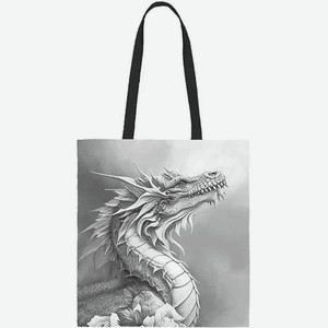 Сумка-шоппер Арт и Дизайн Дракон цвет: серый/чёрный, 35×42 см