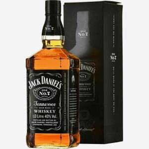 Виски Jack Daniel s Теннесси в подарочной упаковке 40 % алк., США, 1 л