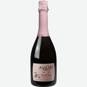 Игристое вино АМОРЕ МИО розовое брют 11.5% ст/б 0.75л