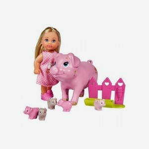 Кукла Simba Еви 12 см со свинкой и поросятами