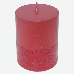 Свеча Actuel Столбик красная с блестками, 5х6 см