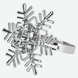 Кольцо для салфеток Nouvelle Home Снежинка серебристая, 5х4,5х5 см