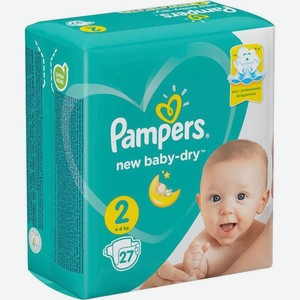 Подгузники Pampers new baby-dry 27 шт 2 (4-8 кг)
