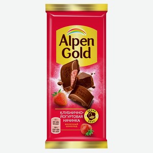 Шоколад молочный Alpen Gold с клубнично-йогуртовой начинкой, 85 г