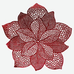 Салфетка сервировочная Цветок ПВХ красная, 45 см