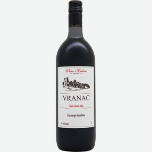 Вино VINO KALEM Вранац ординарное красное сухое, 1л, Сербия, 1 L