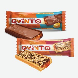 Десерт «Qvinto»: Апельсиновый с какао, 29 г; С карамелью и кранчами, 30 г; респ.Татарстан, «Махеев»
