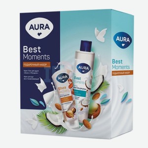 Подарочный набор «Aura» Best Moments: Крем-гель для душа, 250 мл + Восстанавливающий крем для рук, 75 мл