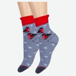 Носки женские «Красная Ветка» плюшевые серые, размер 23