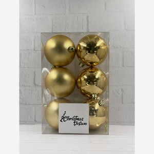 Набор шаров ChristmasDeLux золото 6 штук, 8см Китай
